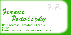 ferenc podolszky business card